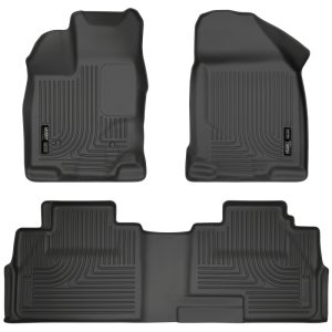 Lincoln MKX Floor Liners - Front + 2nd Seat - Husky Liners - WeatherBeater - Black - `07-`13